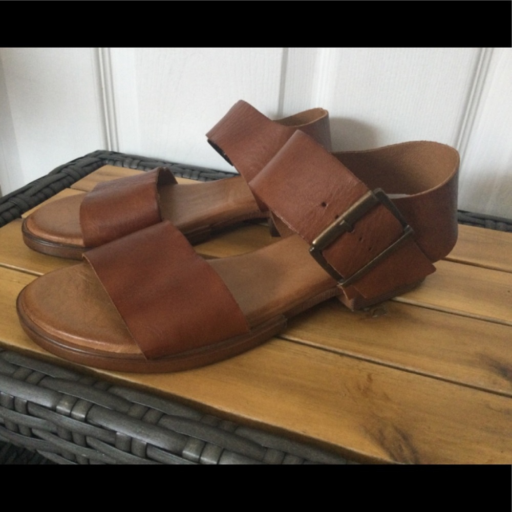 Miz Mooz Marlo Sandals, Size 36, Brandy Leather